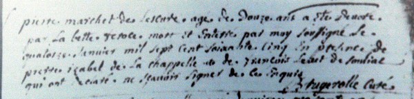 Acte de décès de Pierre Marchet